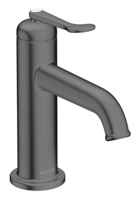 Mitigeur de lavabo AXOR Archivio 90 CoolStart avec poignée manette et bonde à écoulement libre en noir chromé brossé