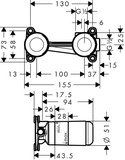 Corps d'encastrement pour mitigeur de lavabo encastré au mur