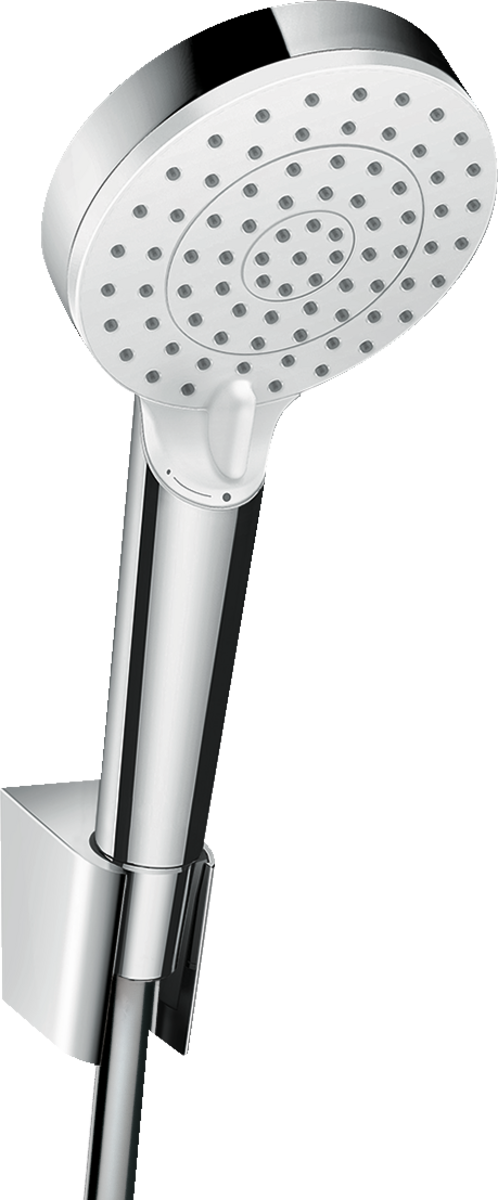 Support mural Hansgrohe avec douchette à main Crometta Vario EcoSmart 2 jets et flexible Isiflex