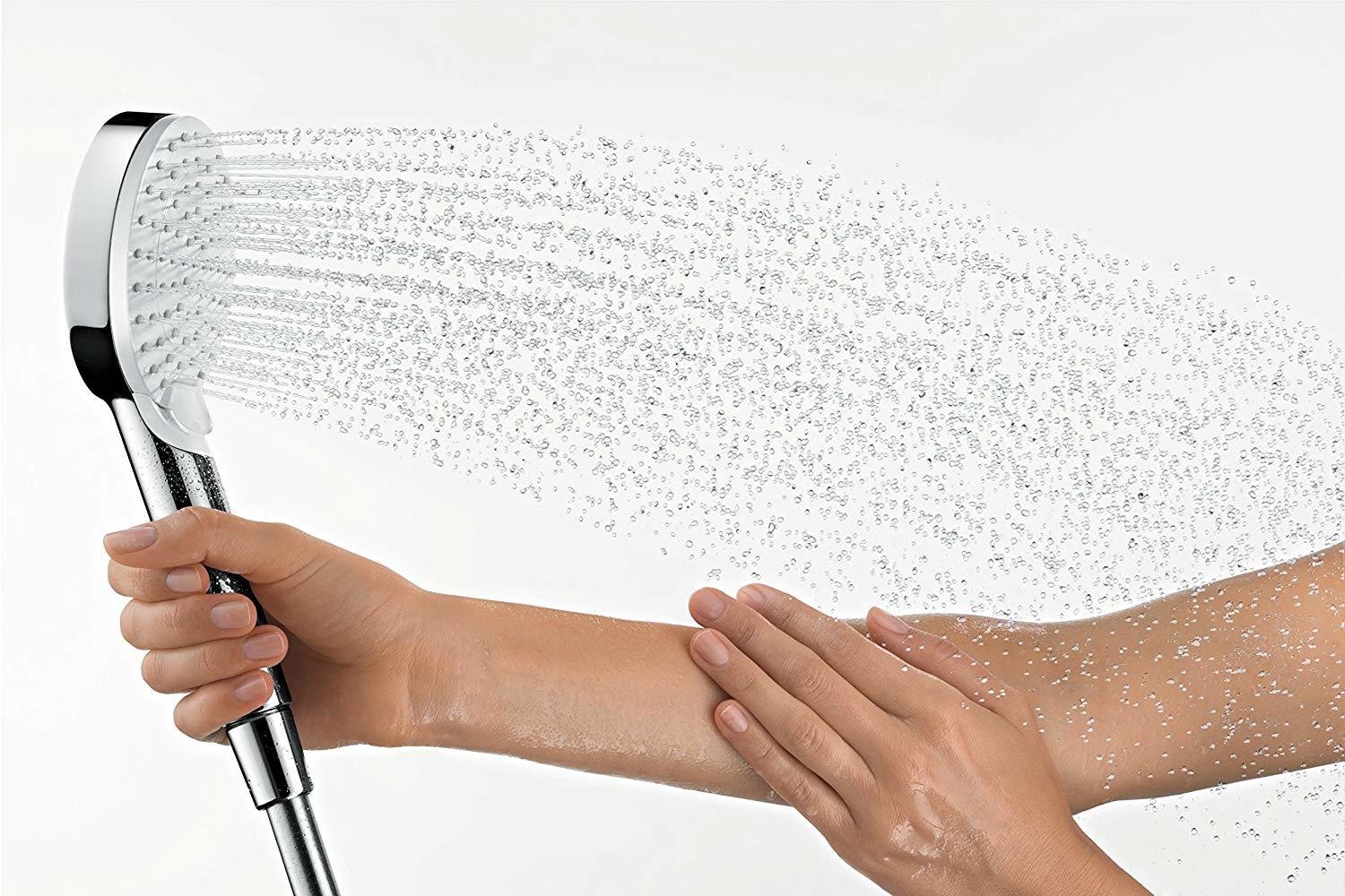 Support mural Hansgrohe avec douchette à main Crometta Vario EcoSmart 2 jets et flexible Isiflex — vue 3