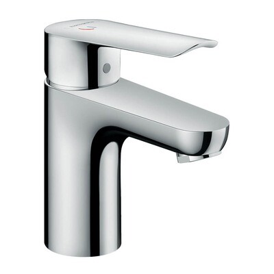 Hansgrohe Logis E 75 CoolStart Basin Mixer in Chrome-Plated Brass with Pull Rod and Waste