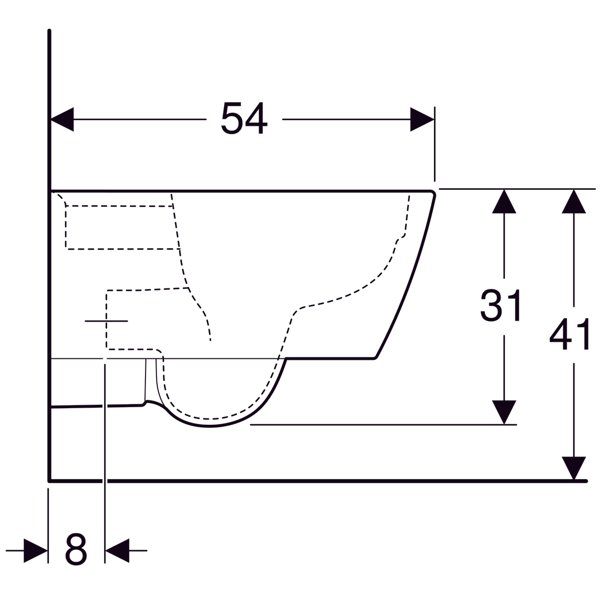 Cuvette suspendue Geberit iCon Square carénée Rimfree avec fixations cachées (sans abattant) - vue 10