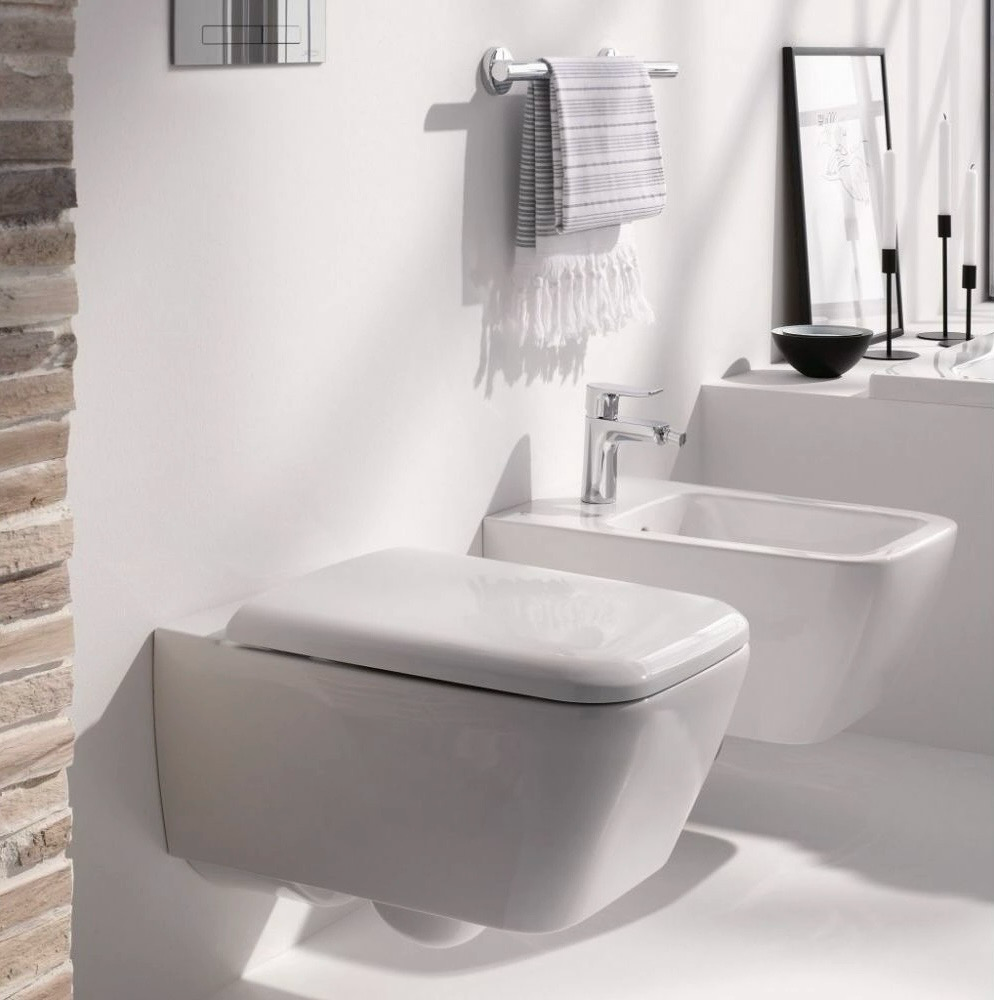 Cuvette suspendue Geberit iCon Square carénée Rimfree avec fixations cachées (sans abattant)