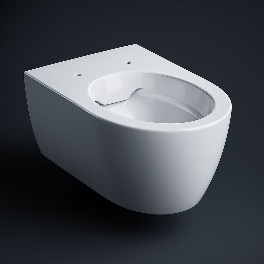 Cuvette suspendue Geberit iCon ronde carénée Rimfree avec fixations cachées (sans abattant) — vue 3