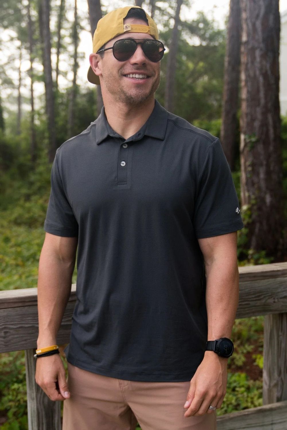 Gun Metal Grey Performance Polo, Size: Medium