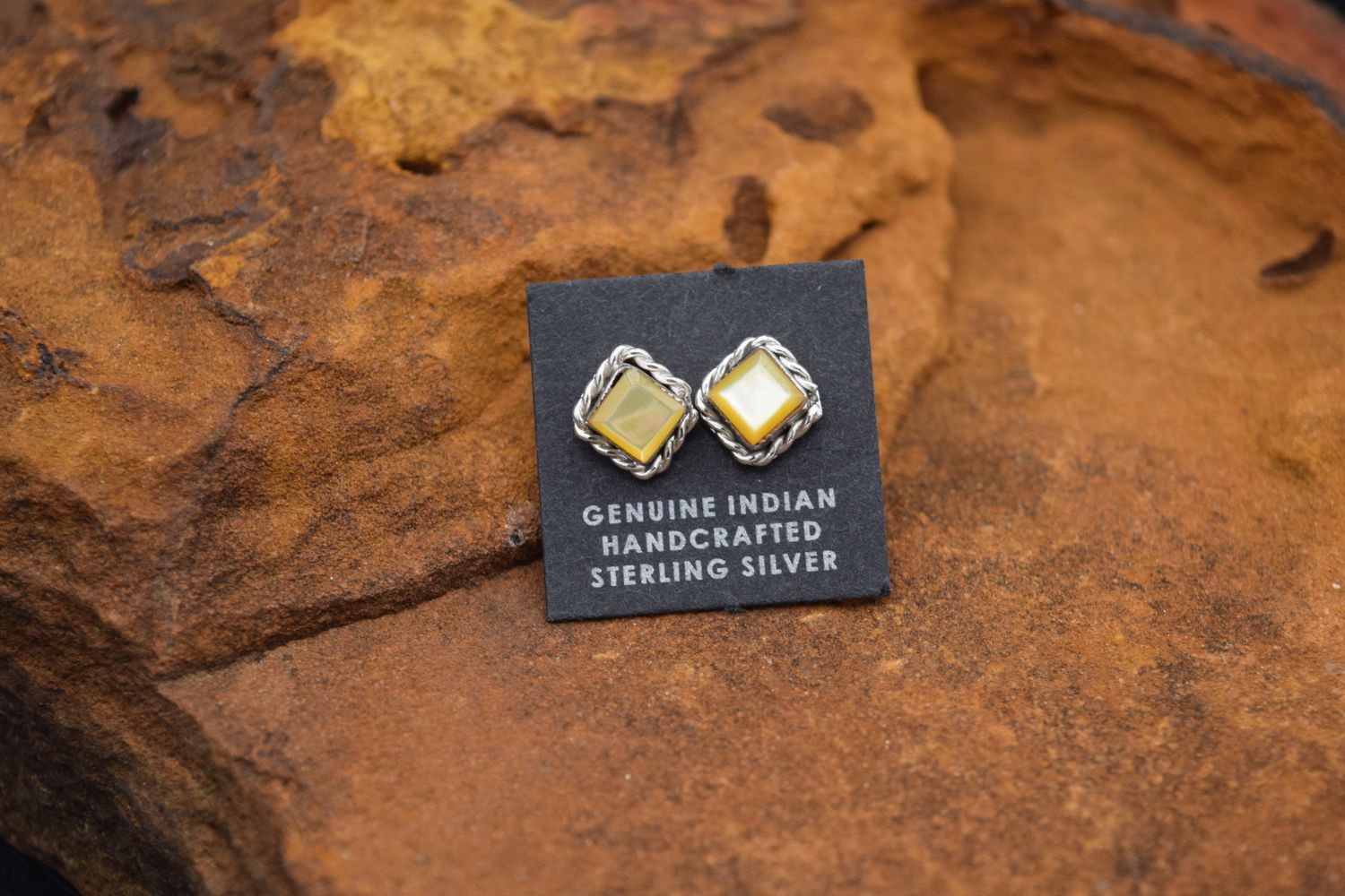 YELLOW PEARL POST EARRINGS