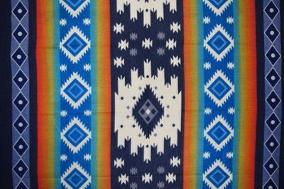 Wool Blankets - Navy Border Thread