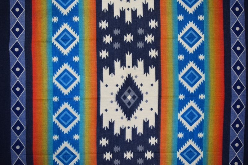 Wool Blankets - Navy Border Thread