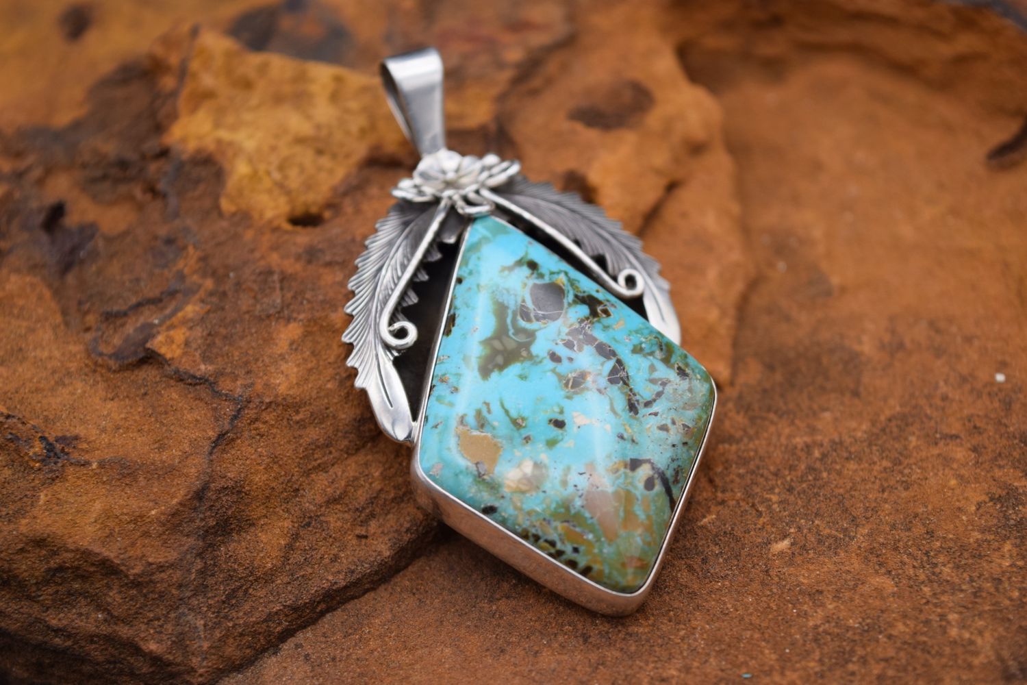 PETERSON, NAVAJO, TURQUOISE PENDANT