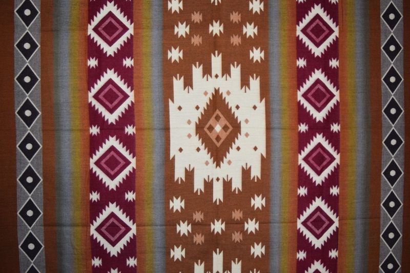 Wool Blankets - Brown Border Thread