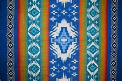 Wool Blankets - Blue Border Thread