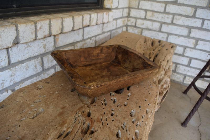 RECTANGULAR WOOD BOWL
