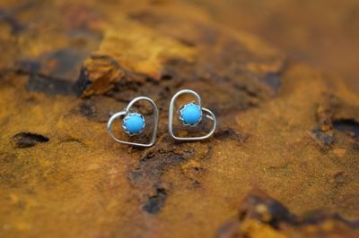 SLEEPING BEAUTY HEART EARRINGS