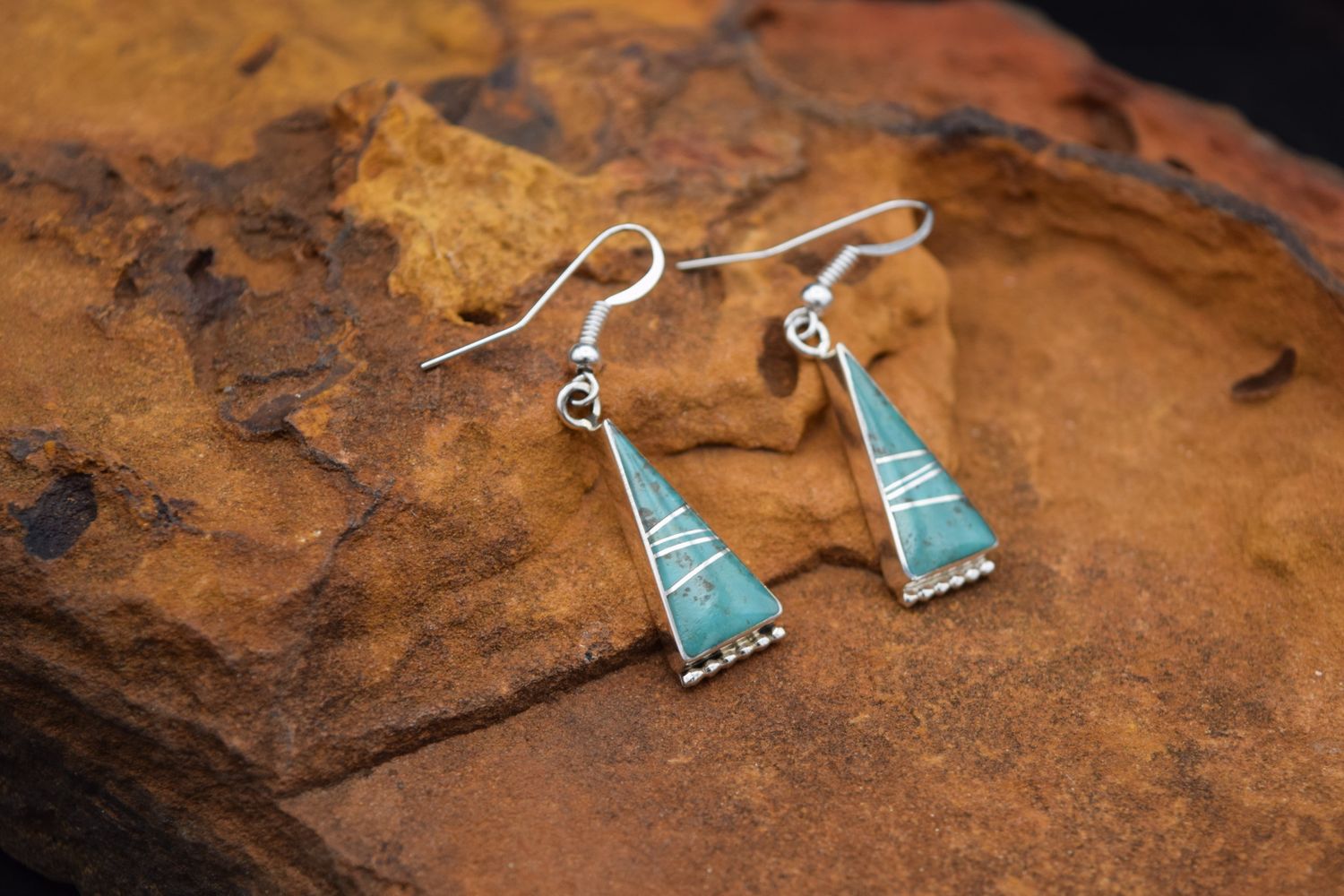 Triangular Inlay Earrings