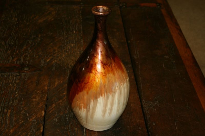 Ceramic Brown/ Cream Vase - Small