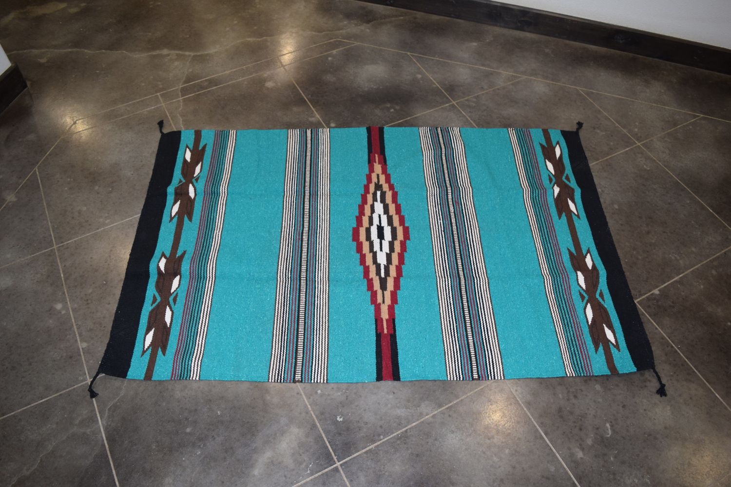 4&#39; x 6&#39; Cantina Rug [Teal/Brown]