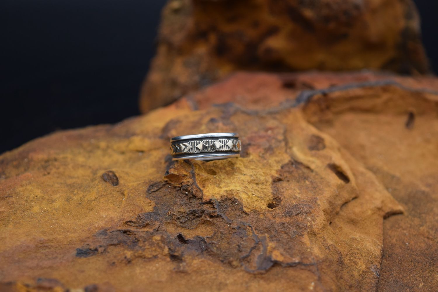 Silver Gold Inlay Ring