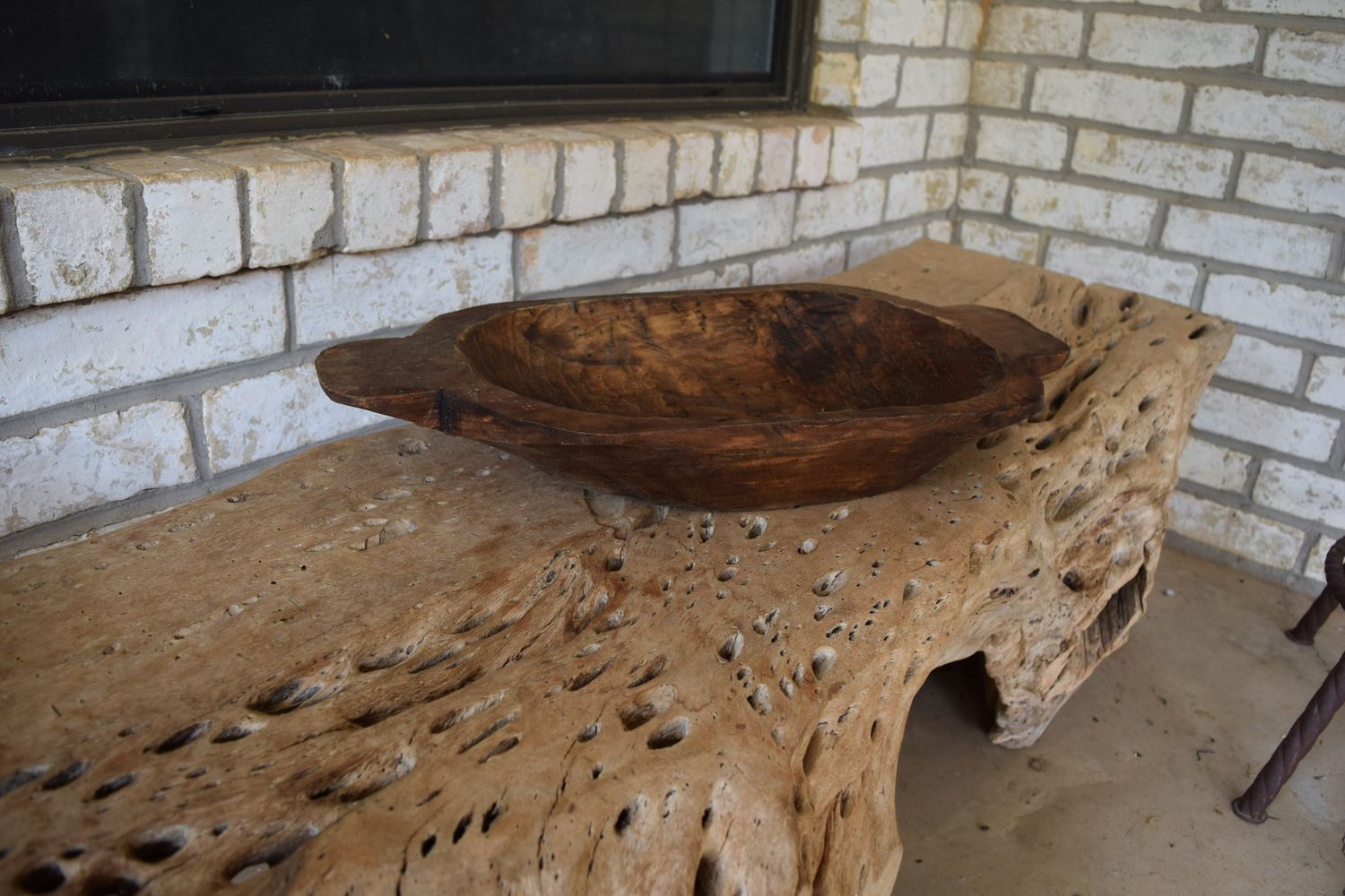WOOD BOWL WITH HANDLE