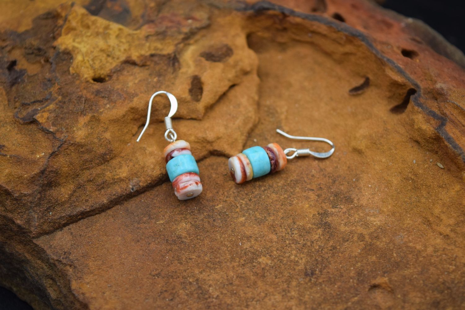 TURQUOISE &amp; SPINY EARRINGS