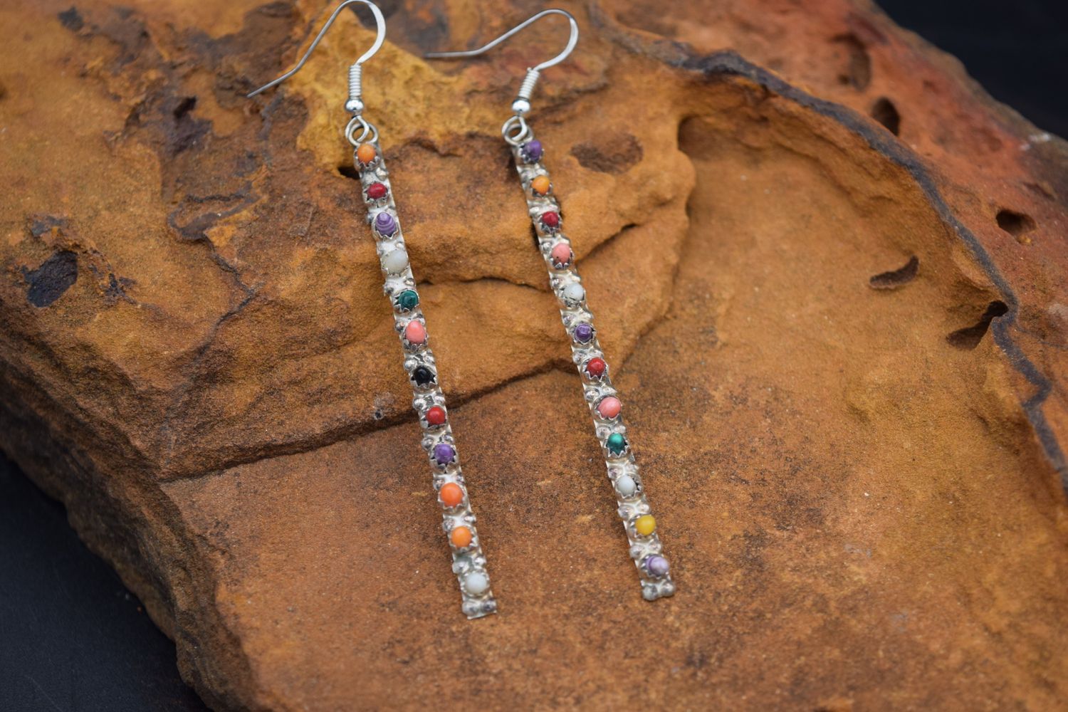 MULTI STONE DROP EARRINGS