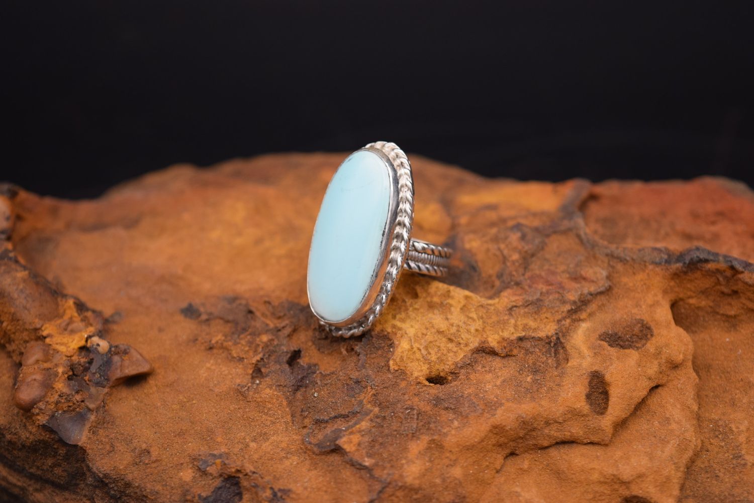 Soft Blue Turquoise Ring (Size: 5)