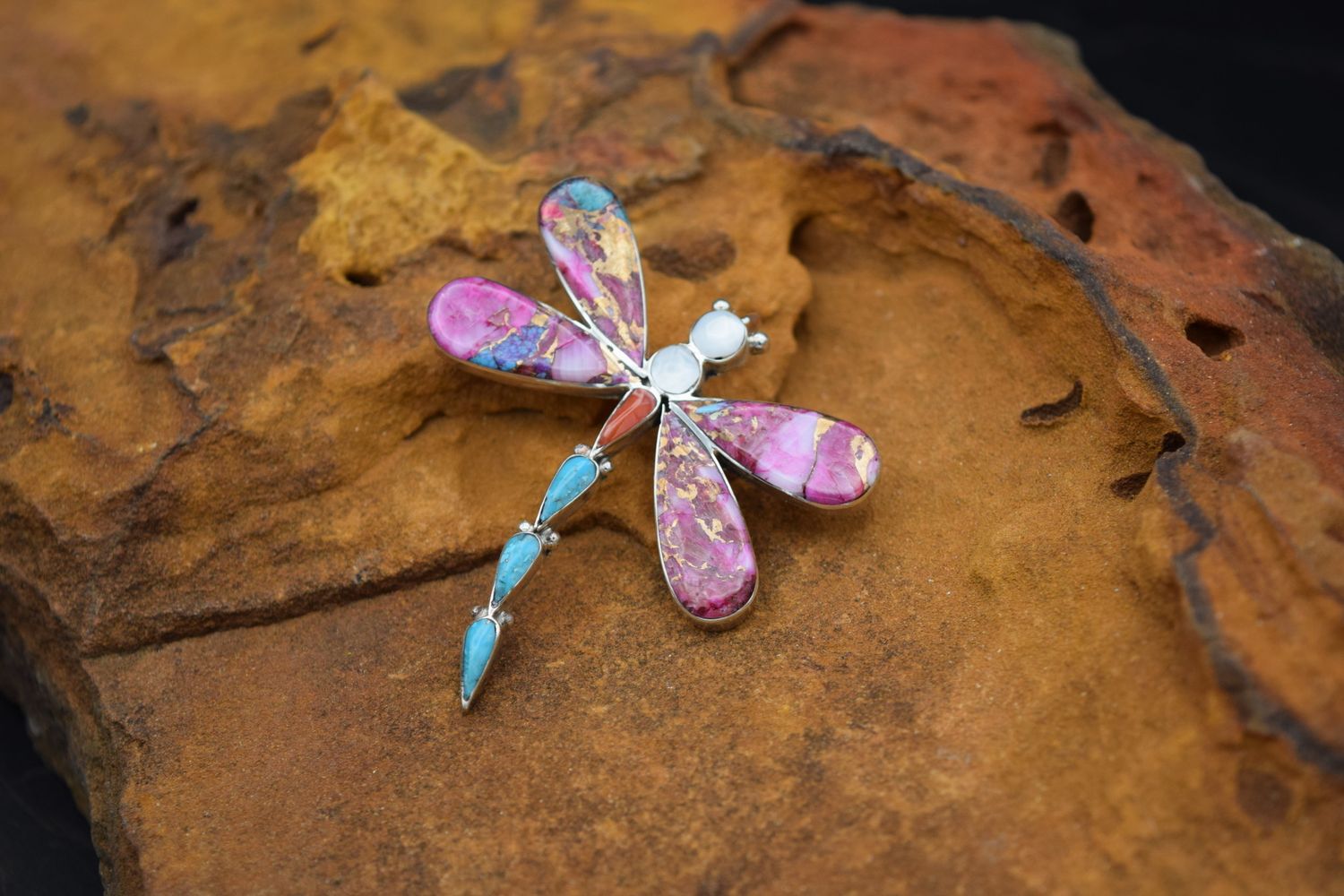Inlay Dragonfly Pin or Pendant