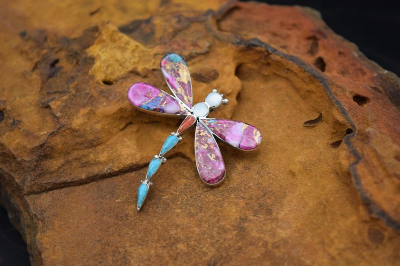 Inlay Dragonfly Pin or Pendant