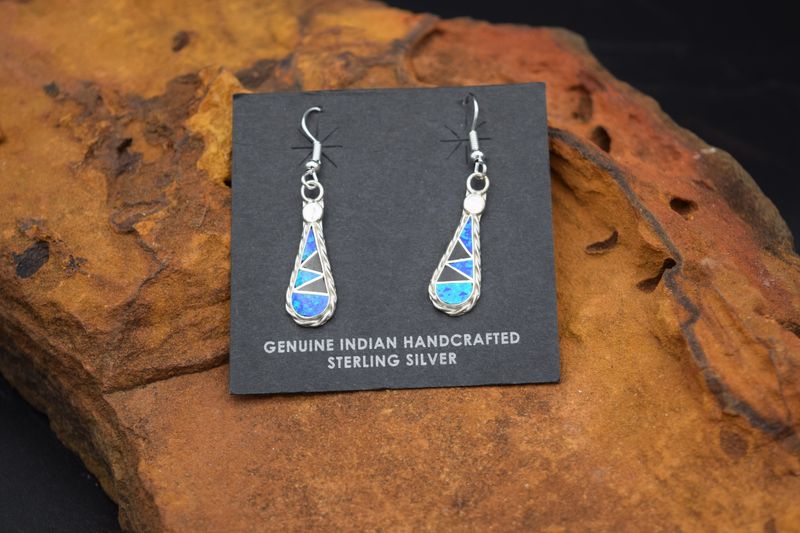 BLUE PEARL-ONYX EARRINGS