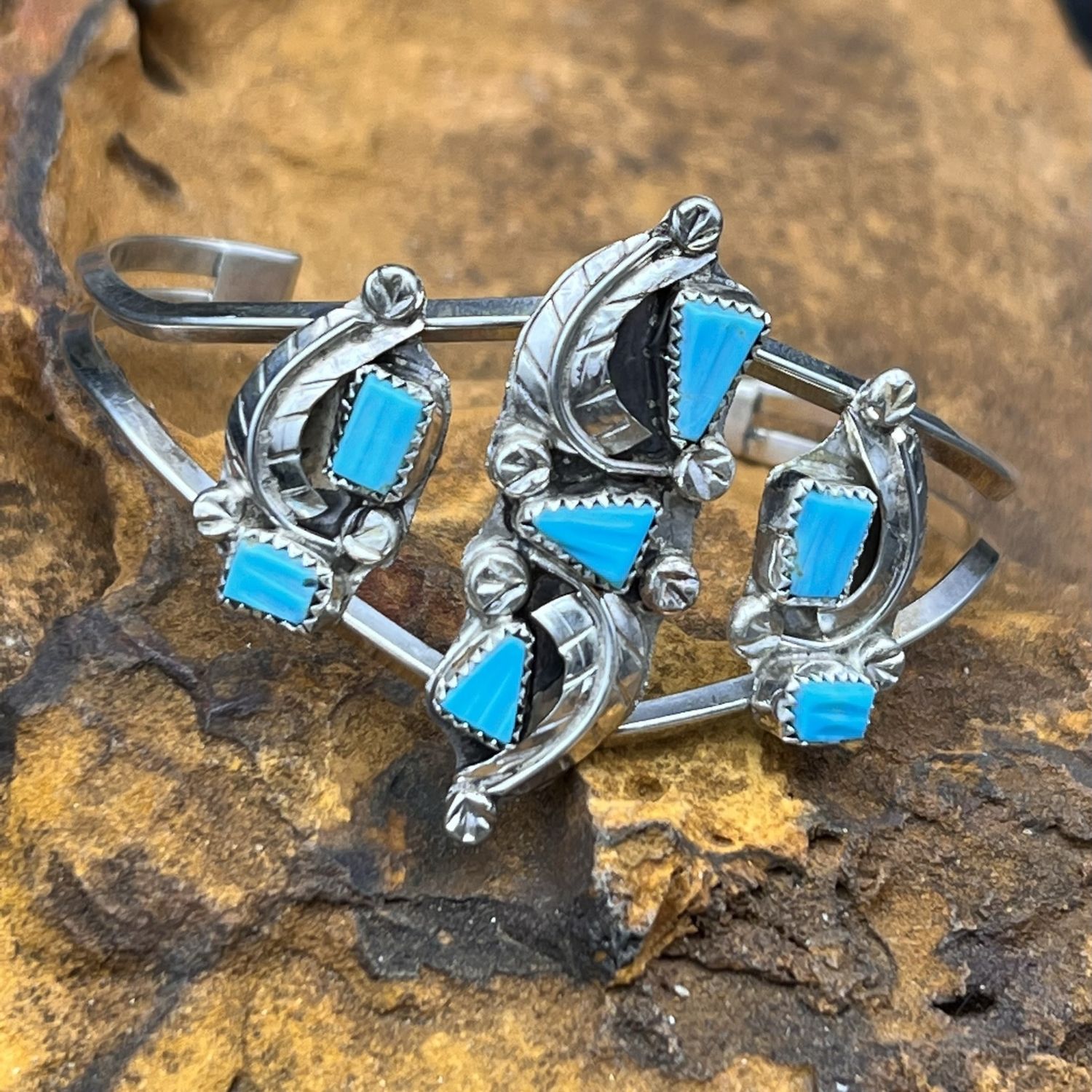 TURQUOISE &amp; SILVER CUFF [6.5&quot;]