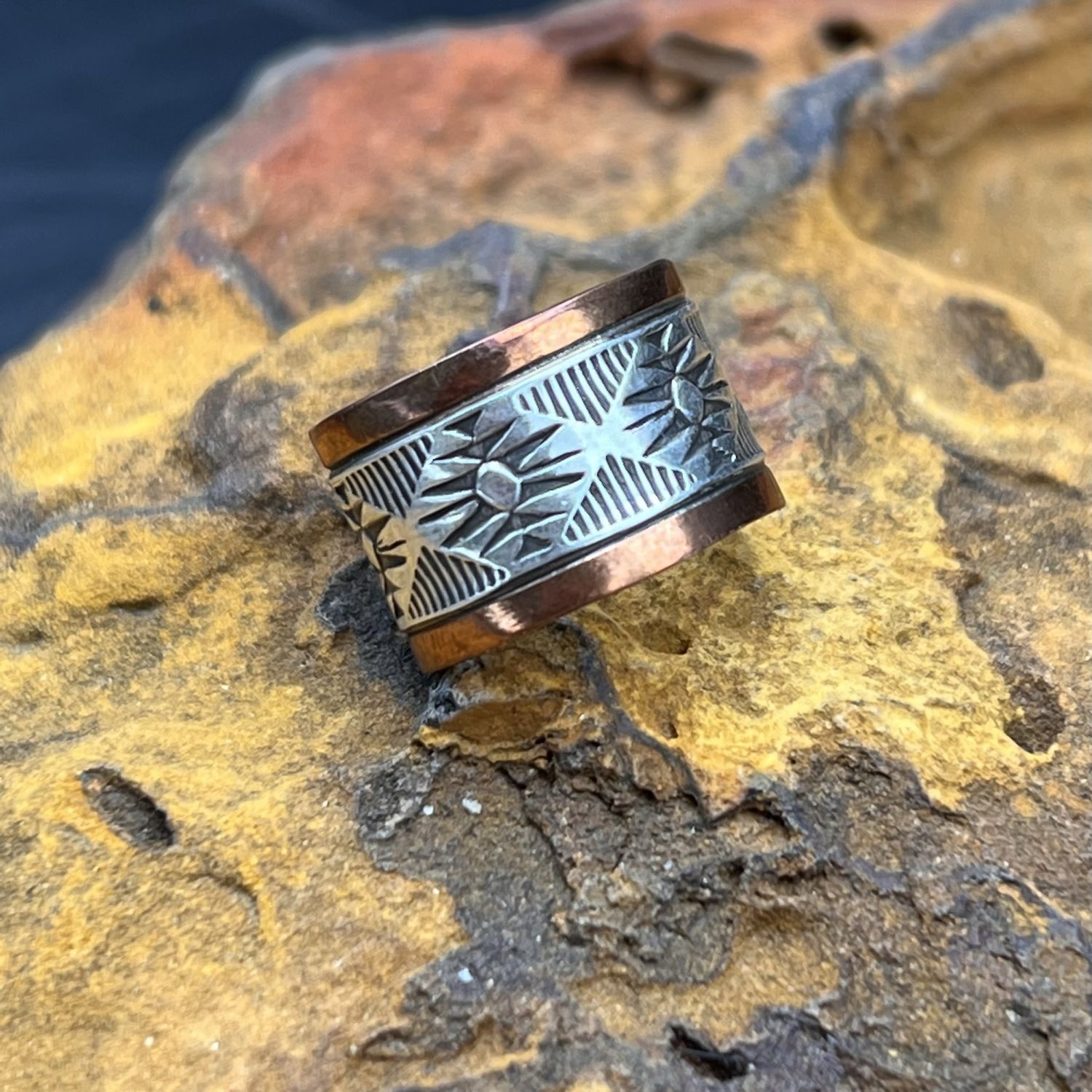 STERLING SILVER &amp; COPPER RING [Size: 7]