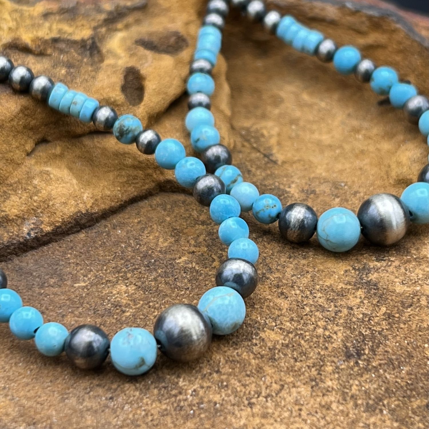 Turquoise &amp; Navajo Pearl Earrings