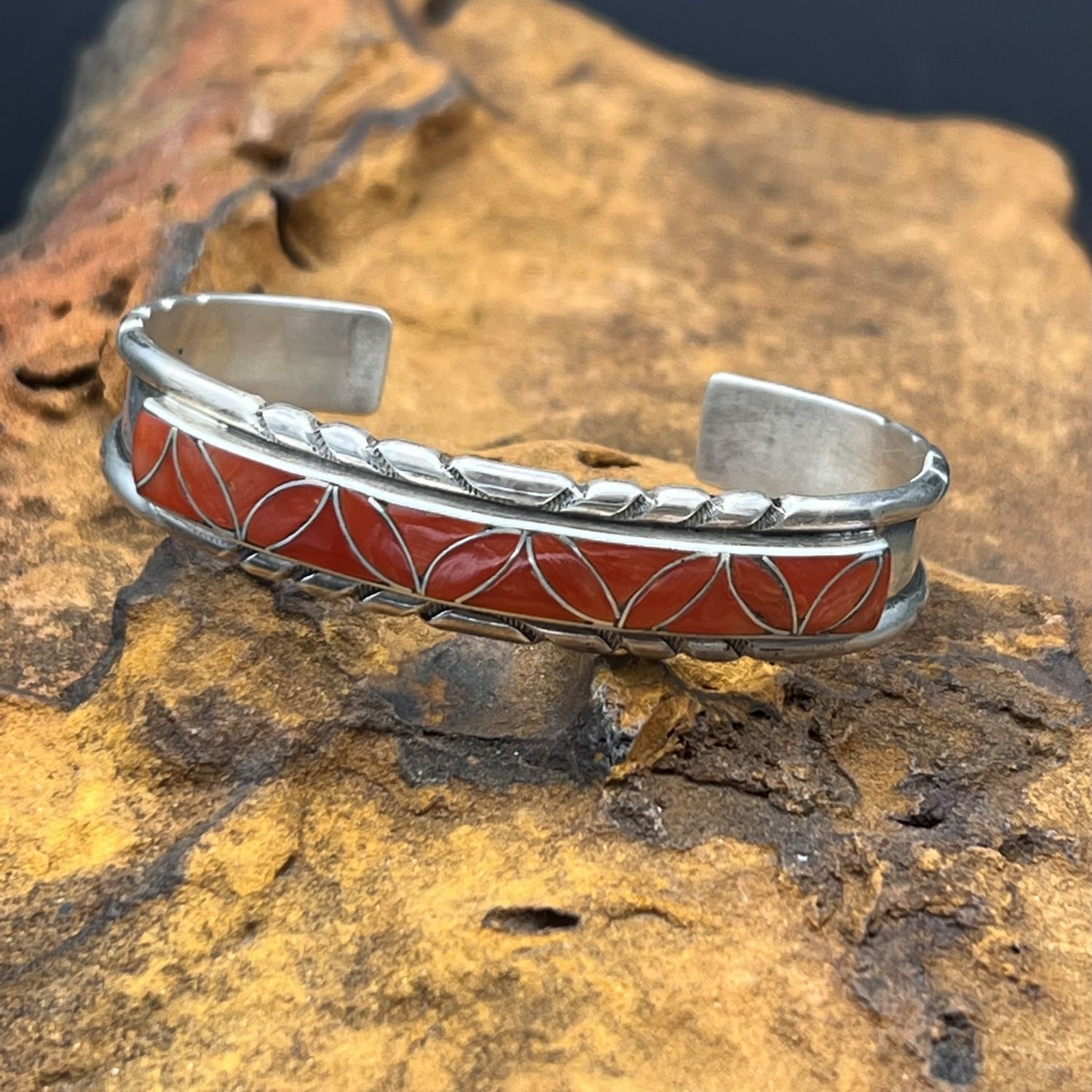 RED CORAL STACKER CUFF  [6.25&quot;]