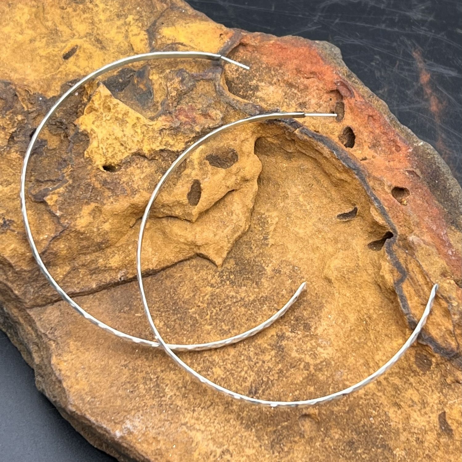 XL SILVER HOOP EARRINGS