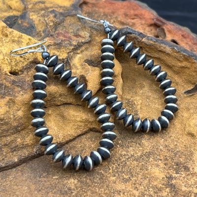 NAVAJO SAUCER PEARL EARRINGS