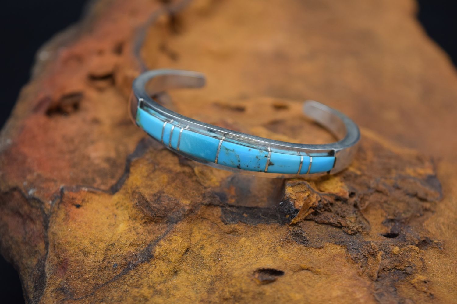 KY TURQUOISE INLAY CUFF (Size: 4)
