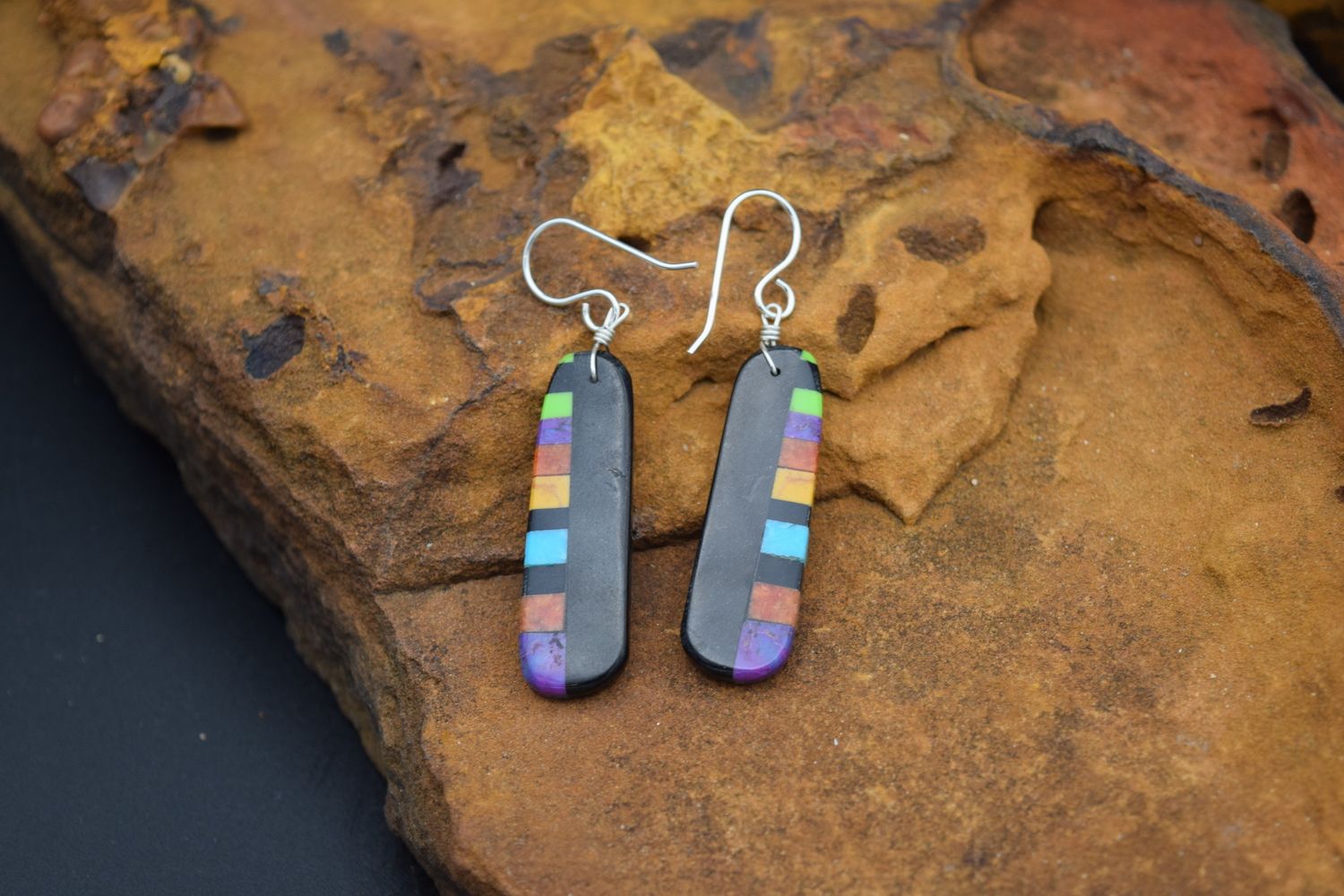 RON CHAVEZ BLACK SLAB EARRINGS