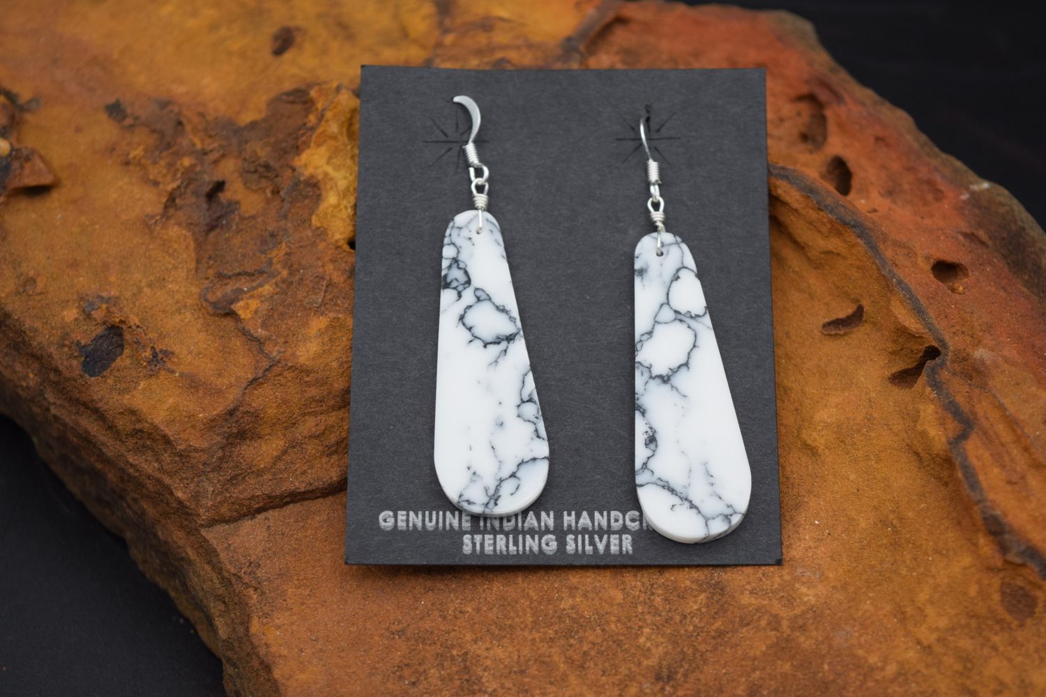 WHITE BUFFALO SLAB EARRINGS