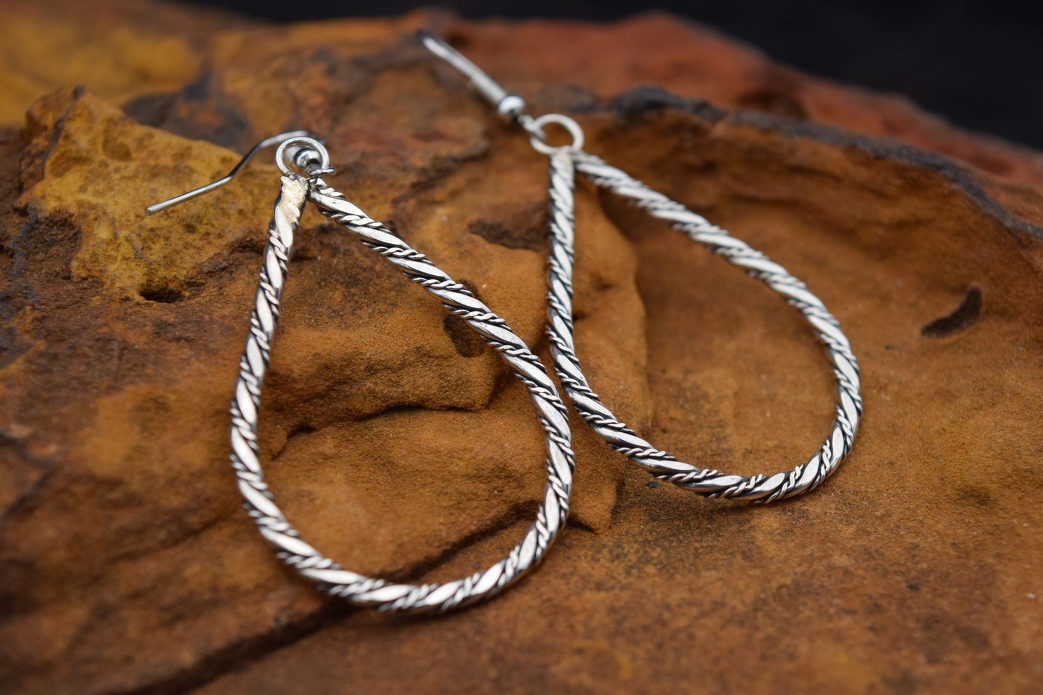 SILVER BRAIDED EARRINGS