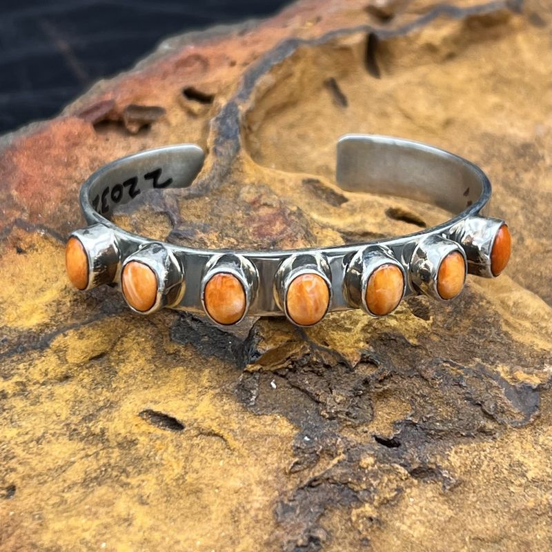 7 Stone Orange Spiny Stacker Cuff [6.75&quot;]