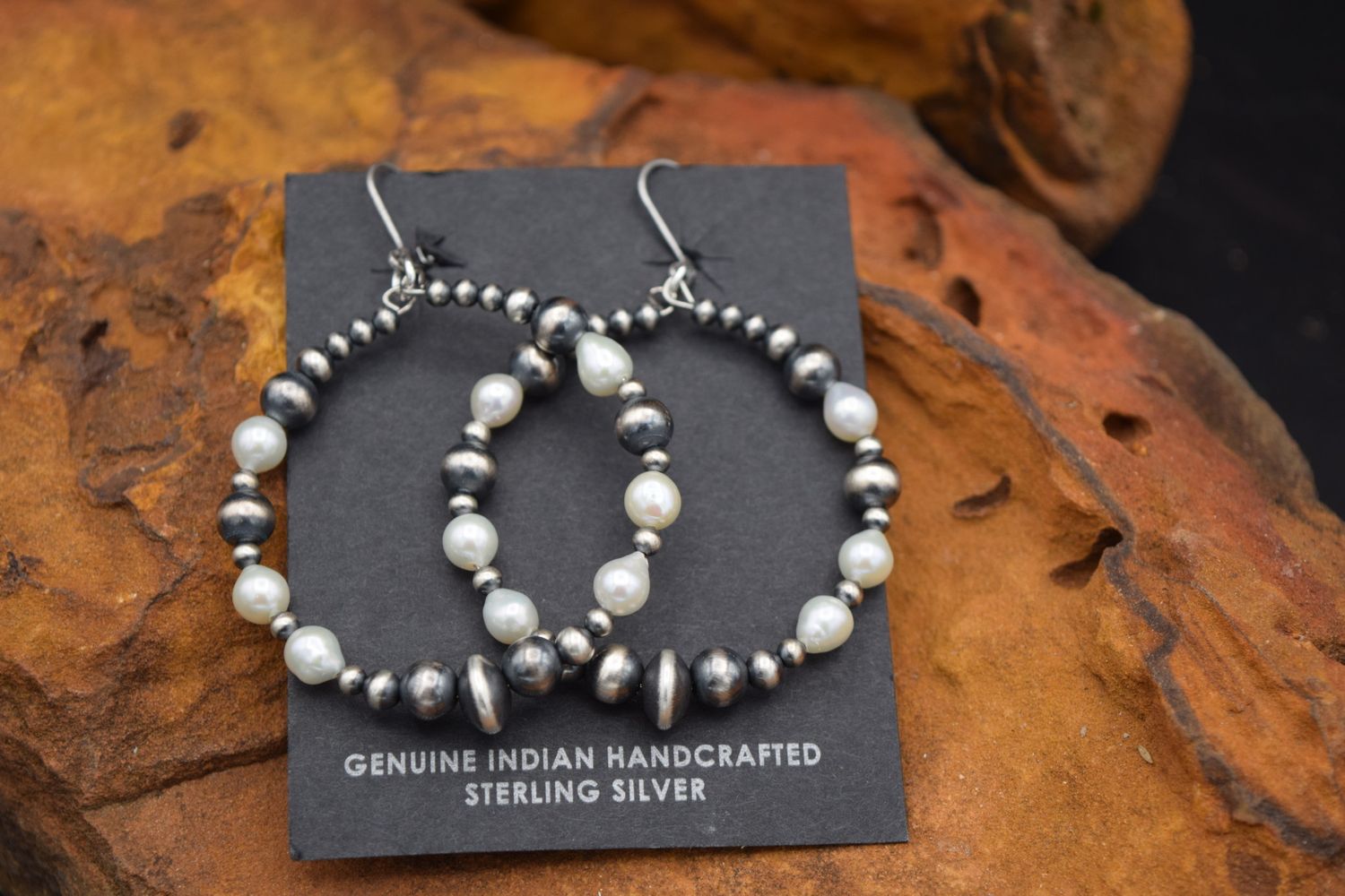 PEARL AND NAVAJO PEARL EARRINGS