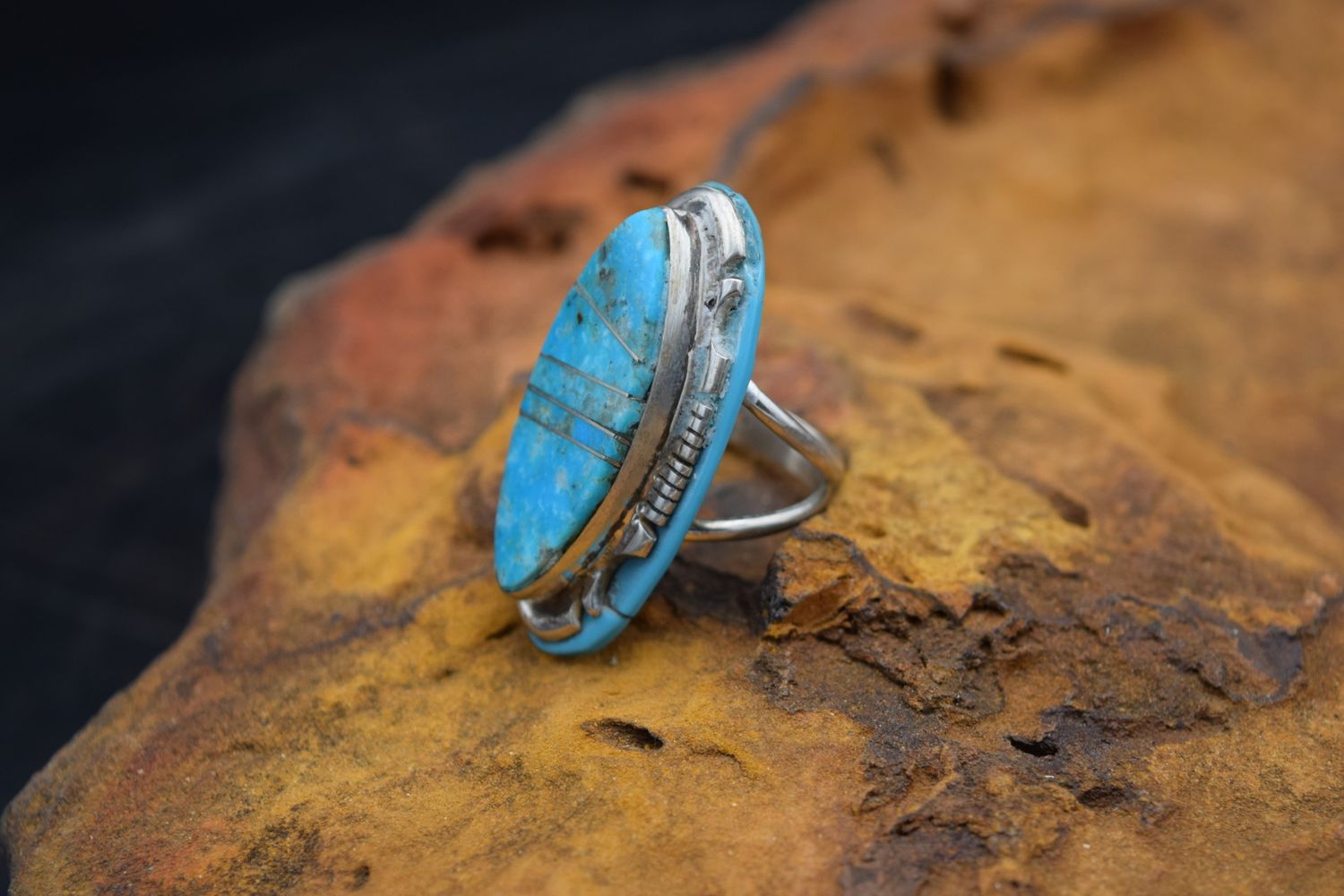 Turquoise/Silver Ring (Size 6)