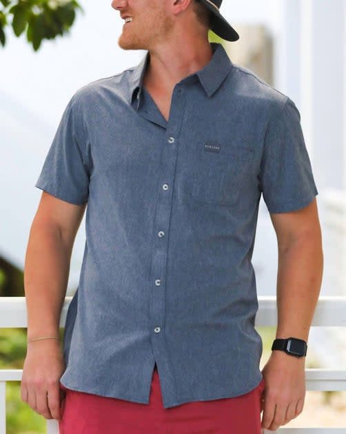 Dark Heather Gray Button Up
