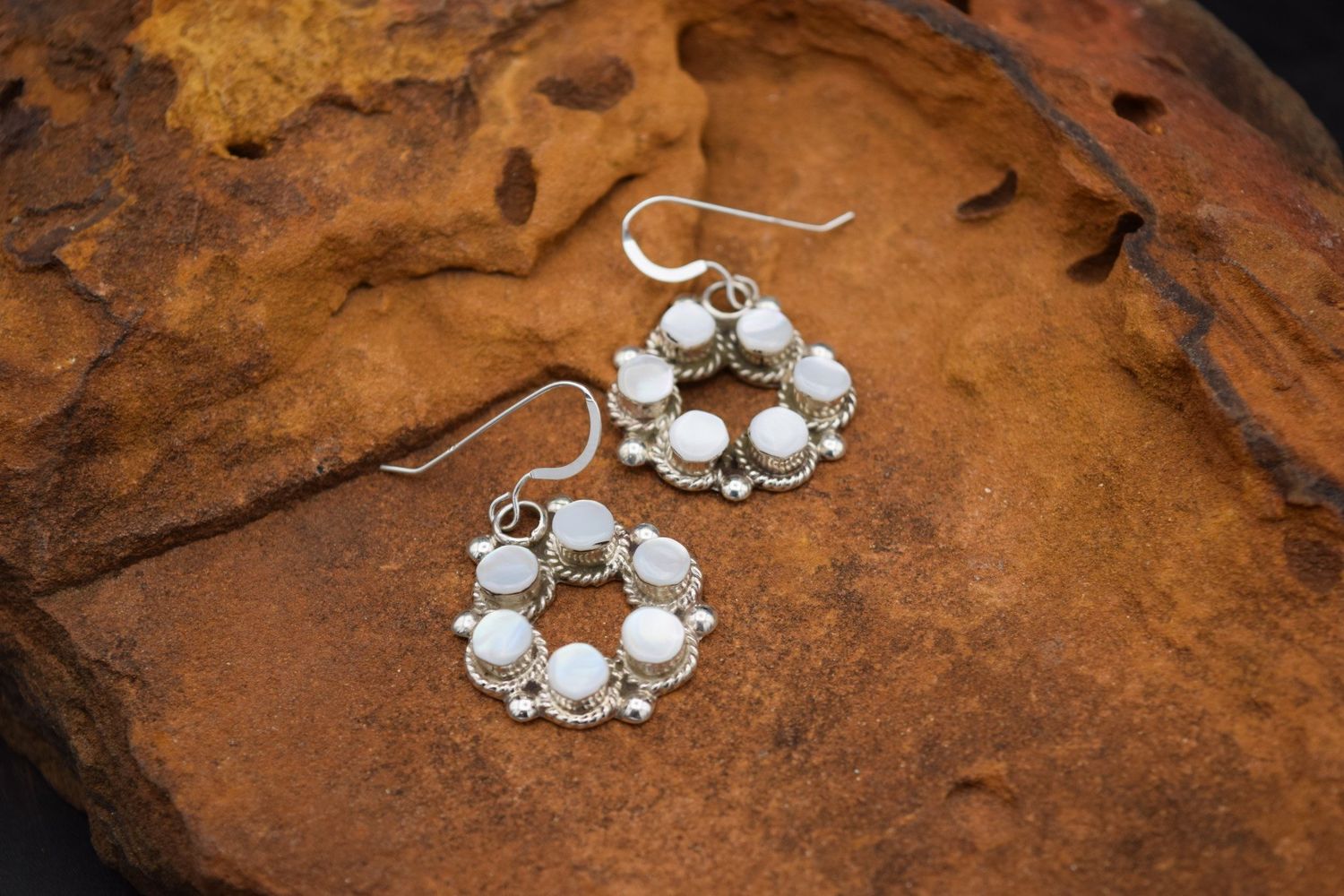 Janice Lalio Cluster Mother of Pearl Earrings