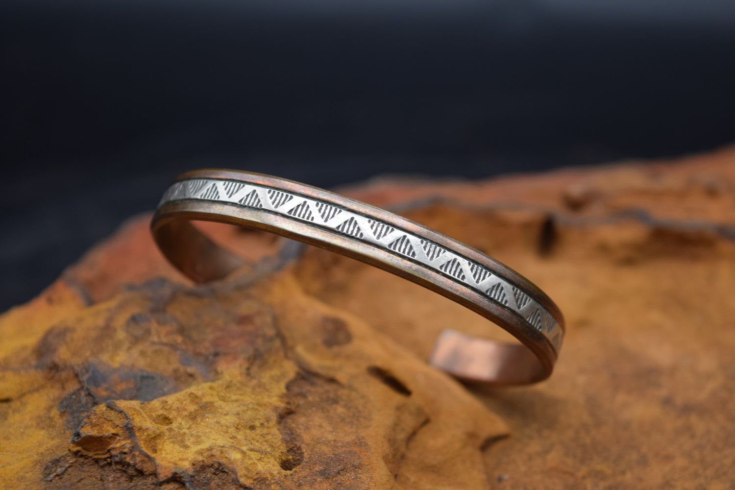 SILVER &amp; COPPER CUFF 6.5