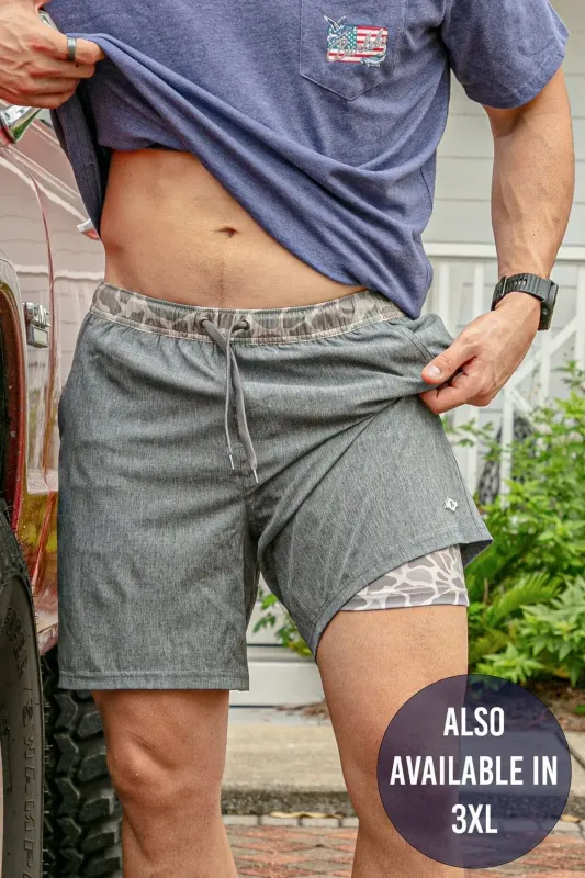 Grizzly Gray Shorts w/ Camo Liner