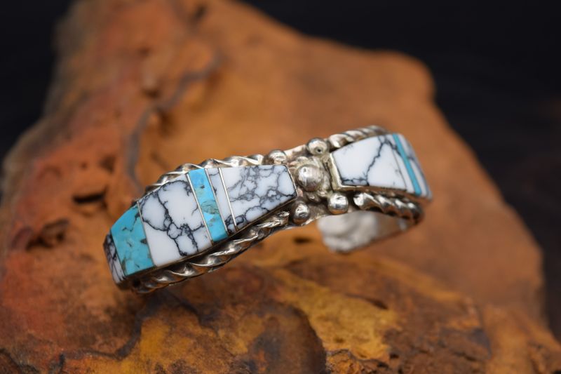 Avery Norton White Buffalo &amp; Turquoise Cuff (6&quot;)