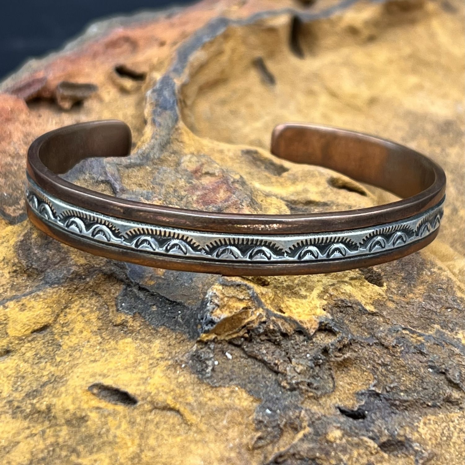 STERLING SILVER &amp; COPPER Cuff (6.5&quot;)