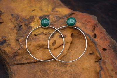 GREEN HOOP EARRINGS