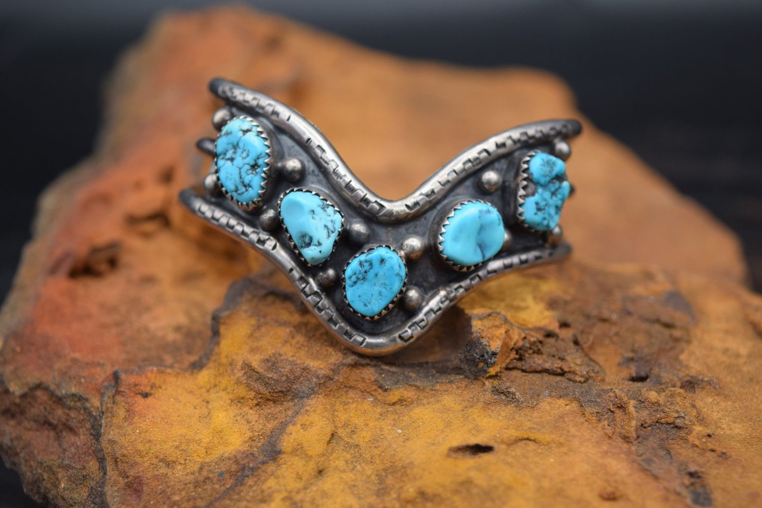 TURQUOISE NUGGET SWEATER CUFF  [6.75&quot;]