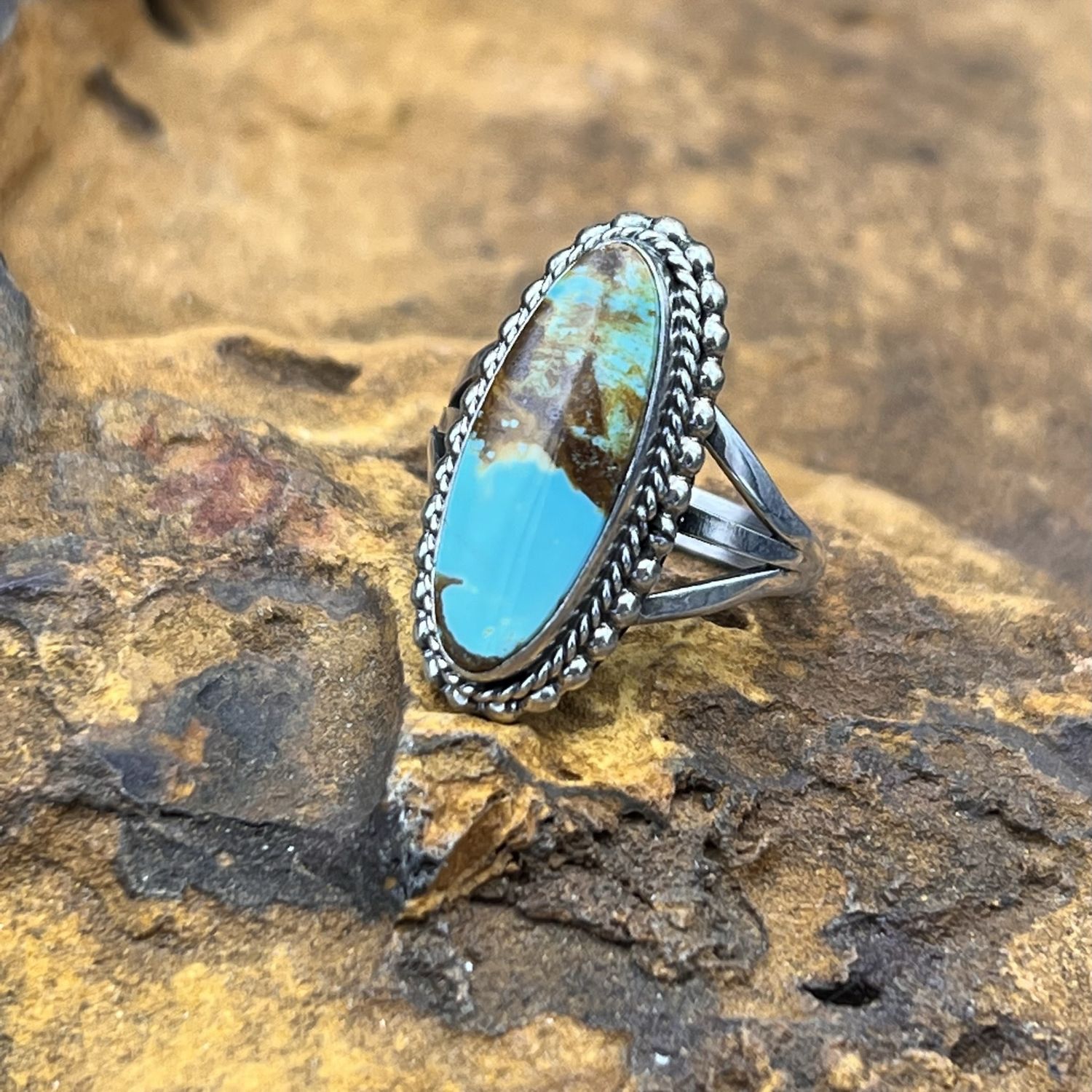 TURQUOISE BROWN RING  [Size: 9.75]